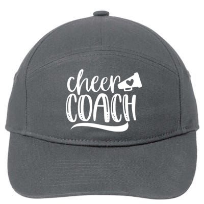 Womens Cheer Coach Shirts Megaphone Distressed Design 7-Panel Snapback Hat