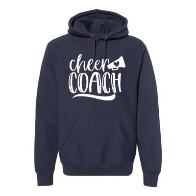 Womens Cheer Coach Shirts Megaphone Distressed Design Premium Hoodie