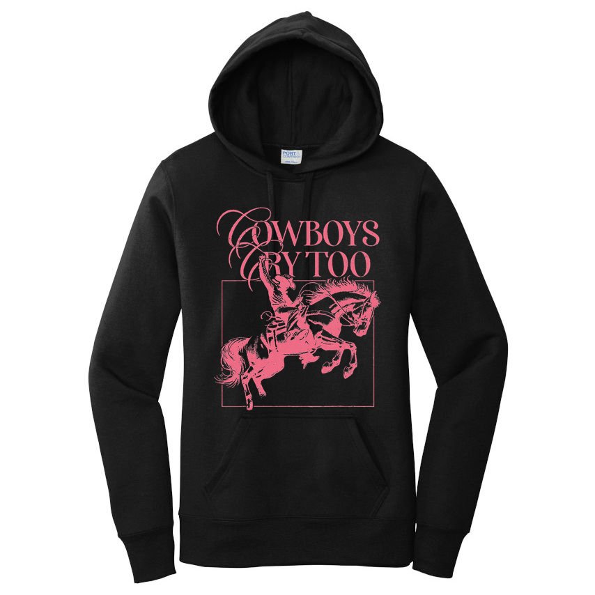 Western Cowgirl Cowboy Aesthetic Cowboys Cry Too Women's Pullover Hoodie