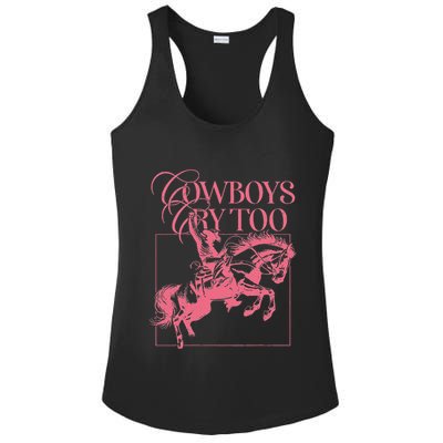 Western Cowgirl Cowboy Aesthetic Cowboys Cry Too Ladies PosiCharge Competitor Racerback Tank