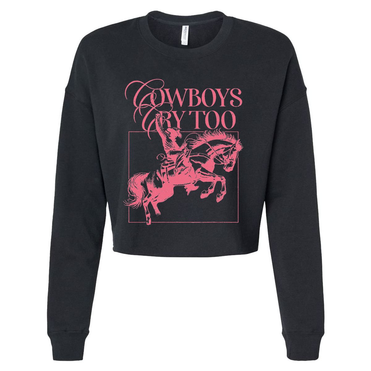 Western Cowgirl Cowboy Aesthetic Cowboys Cry Too Cropped Pullover Crew