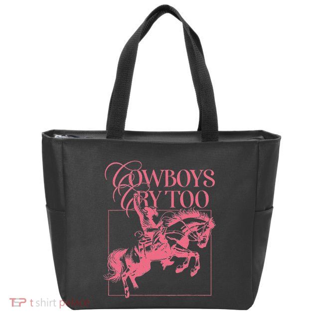 Western Cowgirl Cowboy Aesthetic Cowboys Cry Too Zip Tote Bag