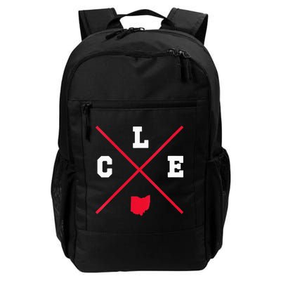 Womens Classic CLE Cleveland Ohio Red Vintage State Outline Backpack