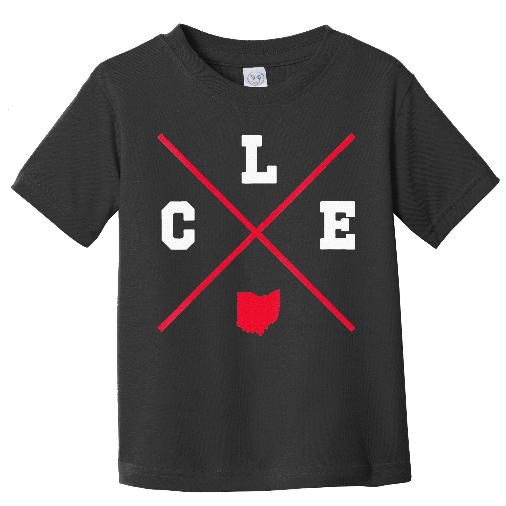 Womens Classic CLE Cleveland Ohio Red Vintage State Outline Toddler T-Shirt