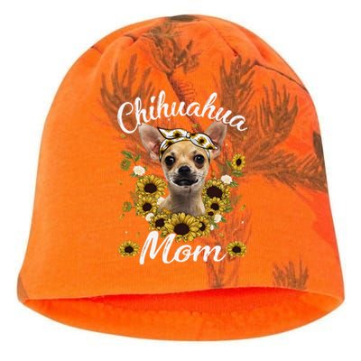 Womens Cute Chihuahua Mom Sunflower Dog Mom Mother's Day Kati - Camo Knit Beanie