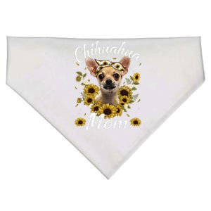 Womens Cute Chihuahua Mom Sunflower Dog Mom Mother's Day USA-Made Doggie Bandana