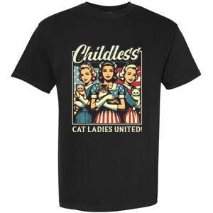 Wo Childless Cat Ladies United Vneck Garment-Dyed Heavyweight T-Shirt