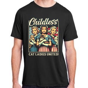 Wo Childless Cat Ladies United Vneck Adult ChromaSoft Performance T-Shirt