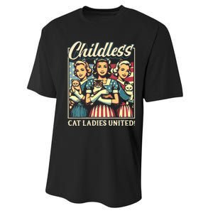 Wo Childless Cat Ladies United Vneck Performance Sprint T-Shirt