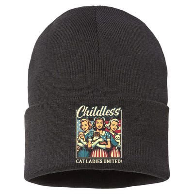 Wo Childless Cat Ladies United Vneck Sustainable Knit Beanie