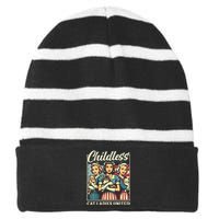 Wo Childless Cat Ladies United Vneck Striped Beanie with Solid Band