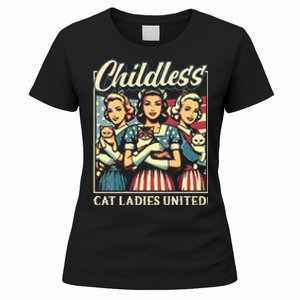 Wo Childless Cat Ladies United Vneck Women's T-Shirt