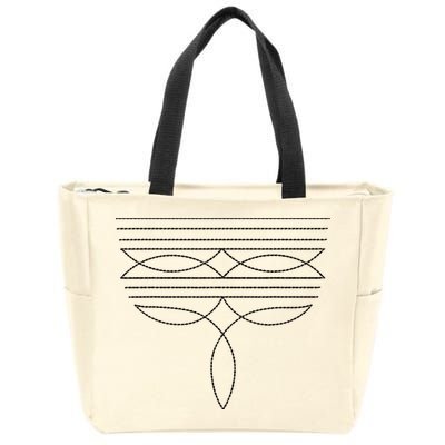 Western Country Cowboy Cowgirl Boot Stitch Western Boots Zip Tote Bag