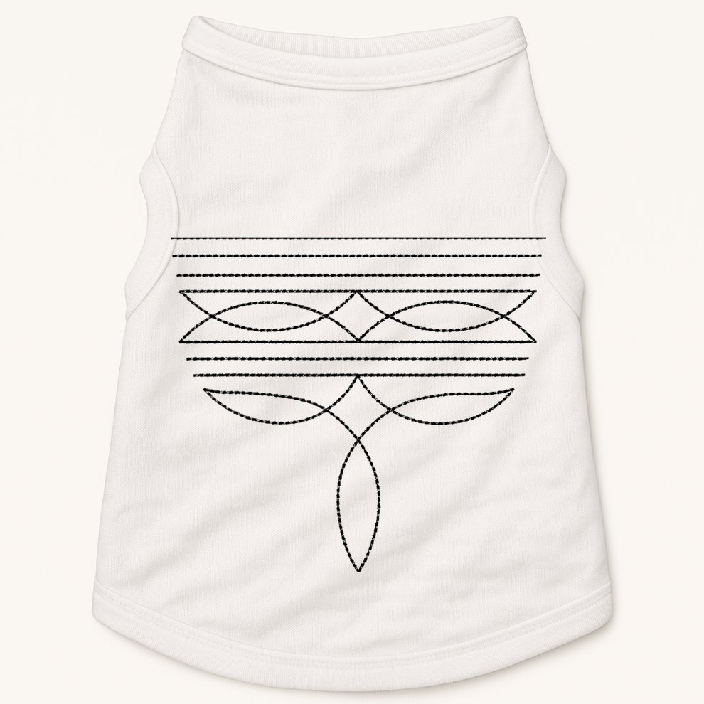 Western Country Cowboy Cowgirl Boot Stitch Western Boots Doggie Tank
