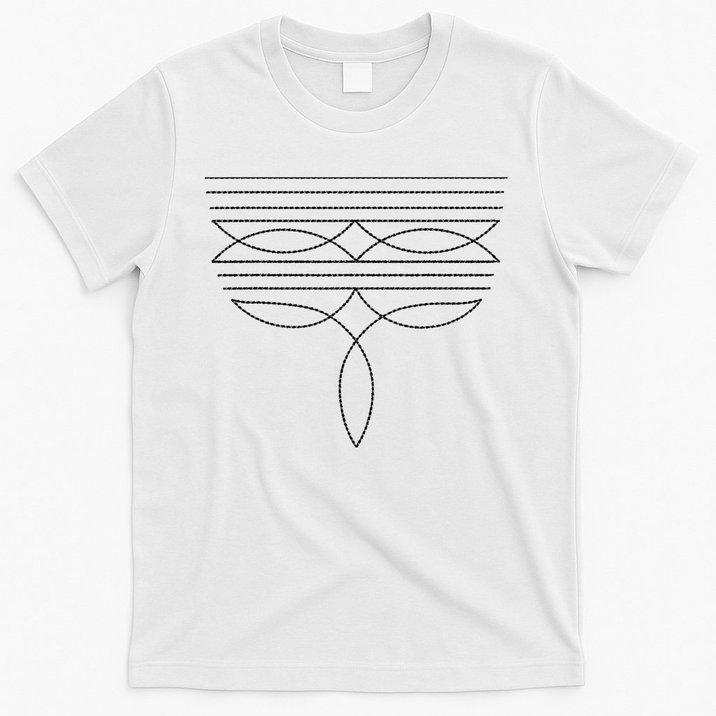 Western Country Cowboy Cowgirl Boot Stitch Western Boots T-Shirt