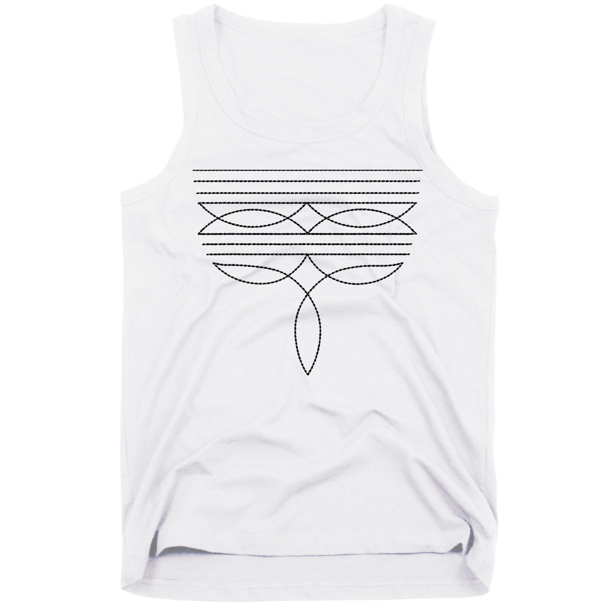 Western Country Cowboy Cowgirl Boot Stitch Western Boots Tank Top