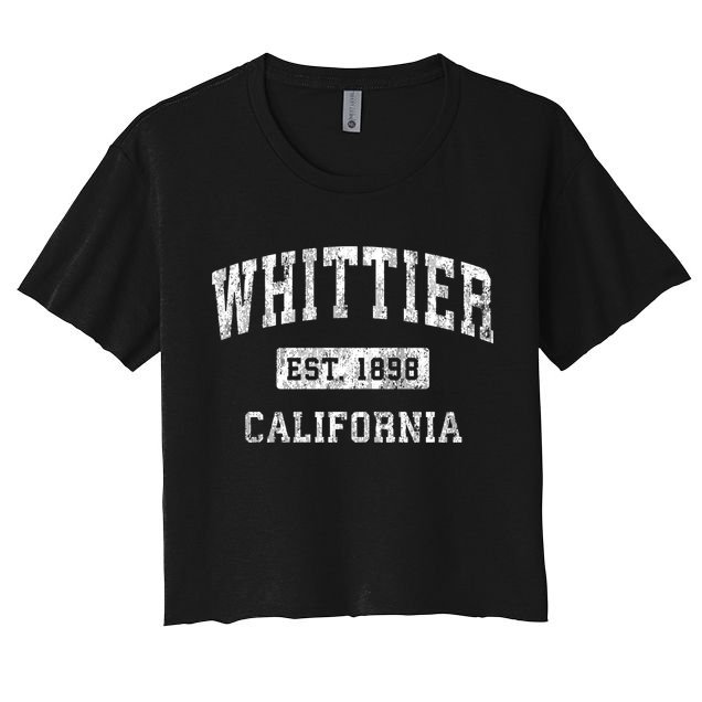 Whittier California Ca Vintage Established Sports Crop Top