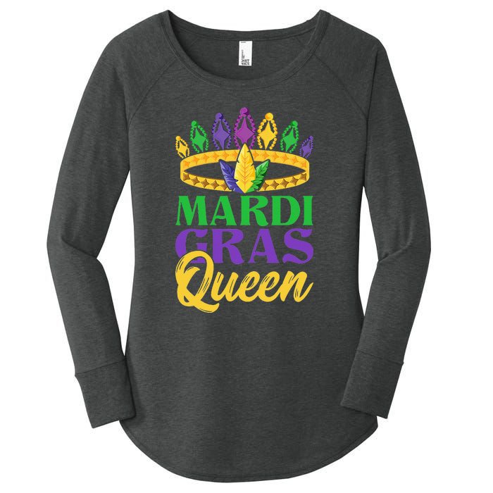 Women Costume Carnival Gift Queen Mardi Gras Women's Perfect Tri Tunic Long Sleeve Shirt