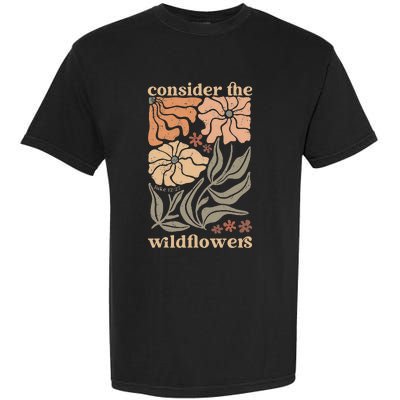 Wildflower Christian Consider The Wildflowers Boho Christian Garment-Dyed Heavyweight T-Shirt