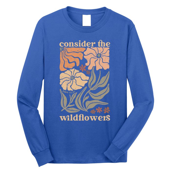 Wildflower Christian Consider The Wildflowers Boho Christian Long Sleeve Shirt