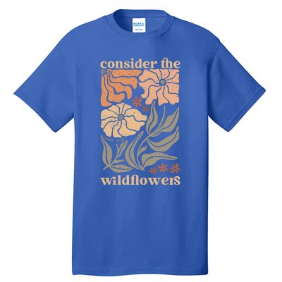 Wildflower Christian Consider The Wildflowers Boho Christian Tall T-Shirt