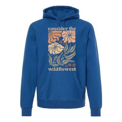 Wildflower Christian Consider The Wildflowers Boho Christian Premium Hoodie