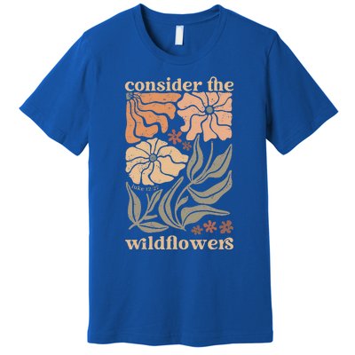 Wildflower Christian Consider The Wildflowers Boho Christian Premium T-Shirt