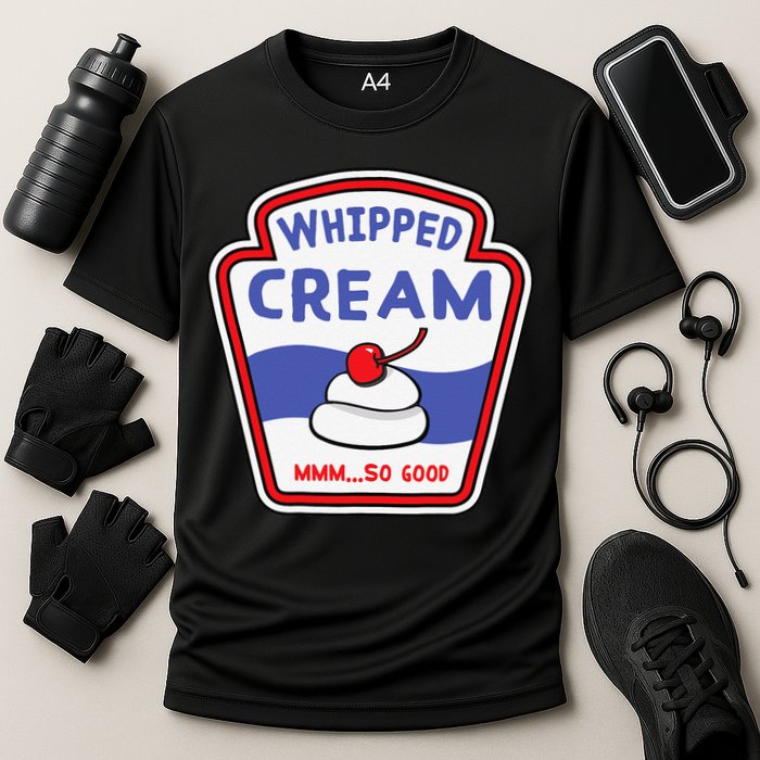 Whipped Cream Condiment Ice Cream Halloween Costume Cooling Performance Crew T-Shirt
