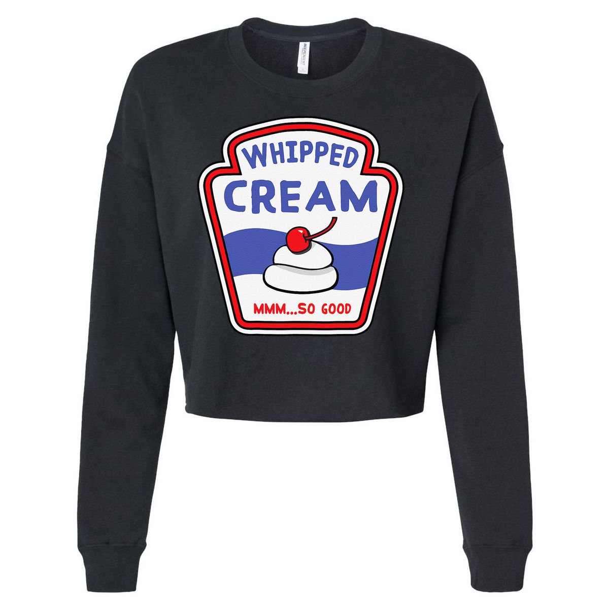 Whipped Cream Condiment Ice Cream Halloween Costume Cropped Pullover Crew