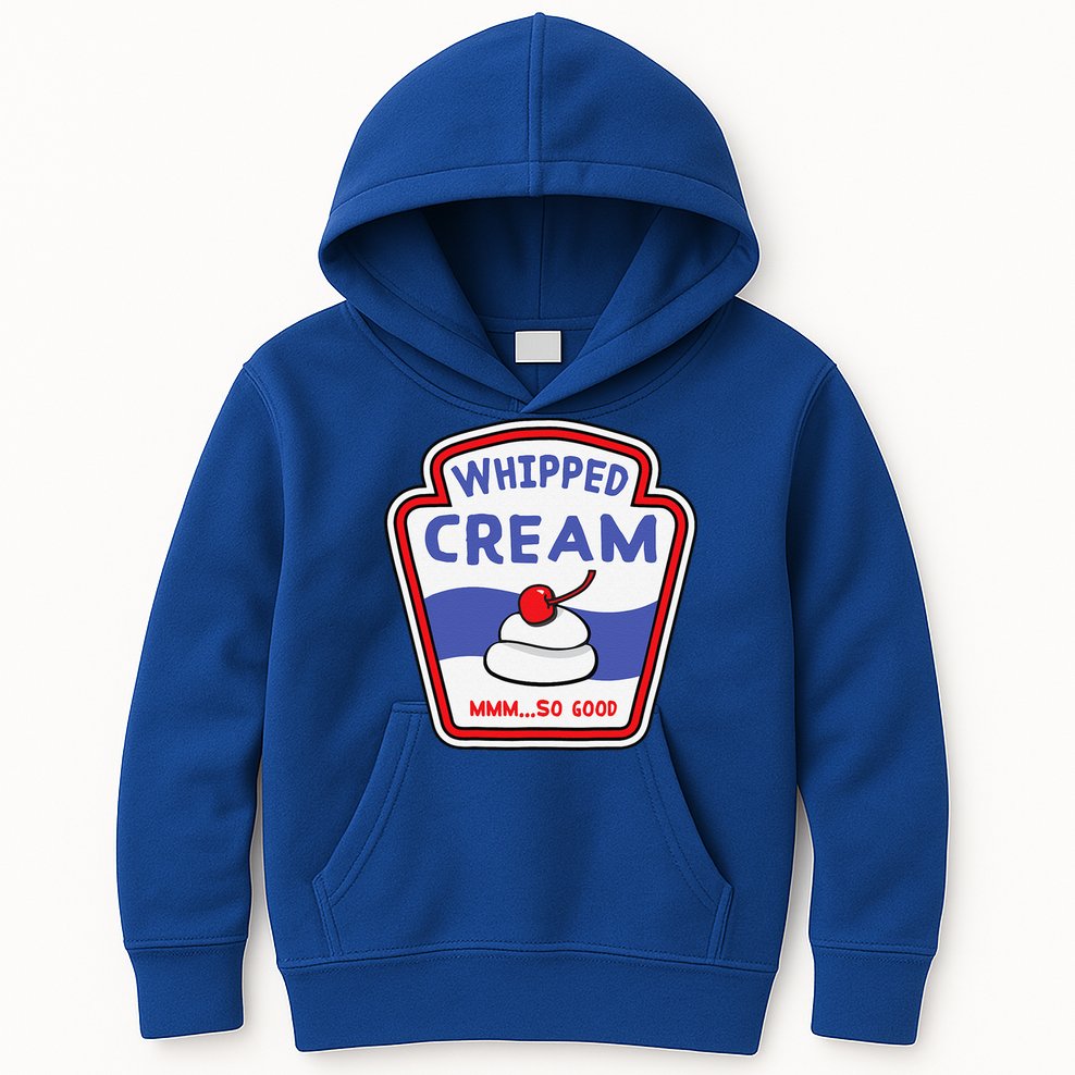 Whipped Cream Condiment Ice Cream Halloween Costume Kids Hoodie