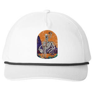 Western Country Cowboy Skeleton Halloween Spooky Snapback Five-Panel Rope Hat