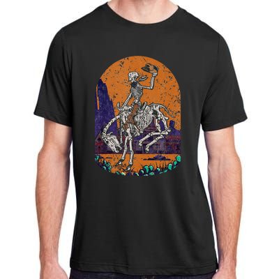 Western Country Cowboy Skeleton Halloween Spooky Adult ChromaSoft Performance T-Shirt