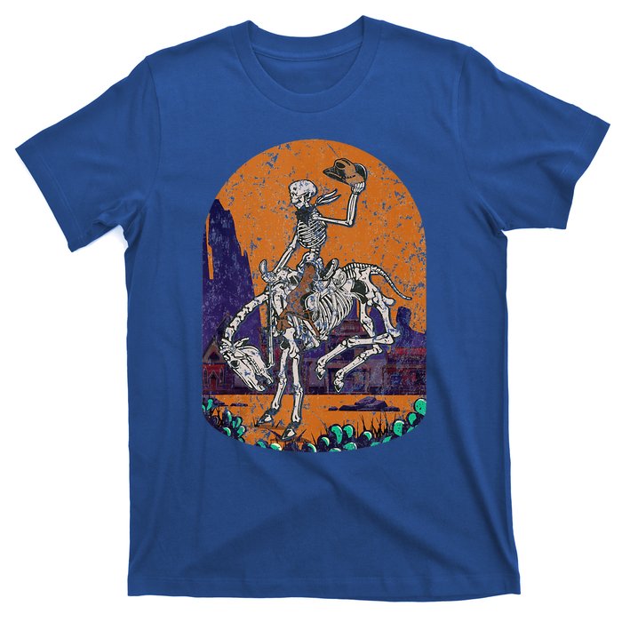 Western Country Cowboy Skeleton Halloween Spooky T-Shirt