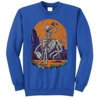 Western Country Cowboy Skeleton Halloween Spooky Tall Sweatshirt