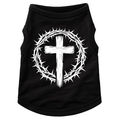 Wooden Cross Crown Of Thorns Christian Catholic Jesus Christ Doggie Tank