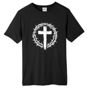 Wooden Cross Crown Of Thorns Christian Catholic Jesus Christ Tall Fusion ChromaSoft Performance T-Shirt