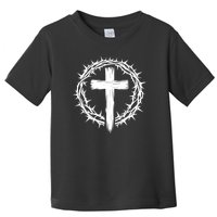 Wooden Cross Crown Of Thorns Christian Catholic Jesus Christ Toddler T-Shirt