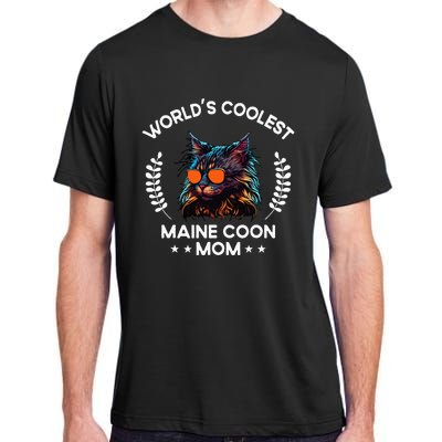 WorldS Coolest Cat Mom Mama Women Maine Coon Cat Adult ChromaSoft Performance T-Shirt