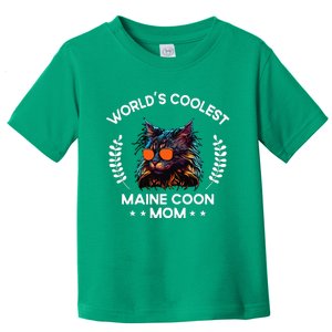 WorldS Coolest Cat Mom Mama Women Maine Coon Cat Toddler T-Shirt