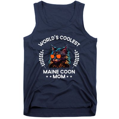 WorldS Coolest Cat Mom Mama Women Maine Coon Cat Tank Top