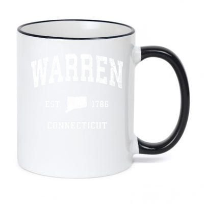 Warren Connecticut Ct Vintage Athletic Sports 11oz Black Color Changing Mug