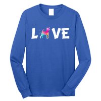 Watercolor Colorful Chihuahua Dog Love Pocket Meaningful Gift Long Sleeve Shirt