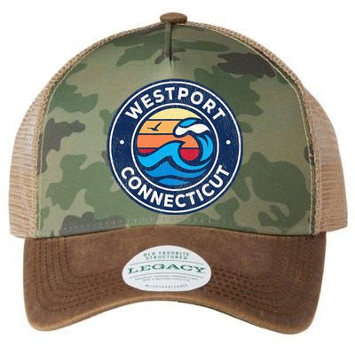 Westport Connecticut Ct Vintage Nautical Waves Legacy Tie Dye Trucker Hat