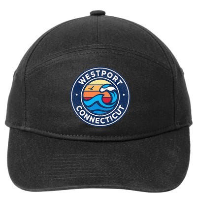 Westport Connecticut Ct Vintage Nautical Waves 7-Panel Snapback Hat