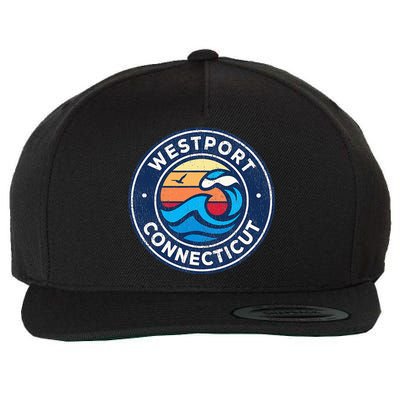 Westport Connecticut Ct Vintage Nautical Waves Wool Snapback Cap