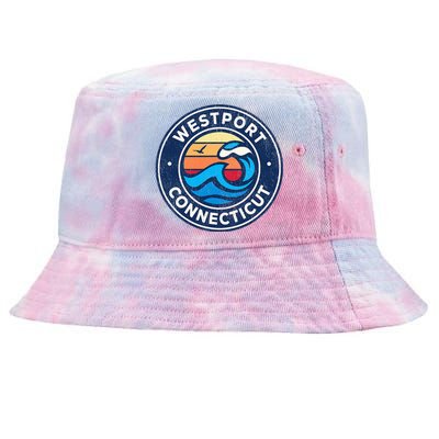 Westport Connecticut Ct Vintage Nautical Waves Tie-Dyed Bucket Hat