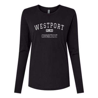 Westport Connecticut Ct Vintage Womens Cotton Relaxed Long Sleeve T-Shirt