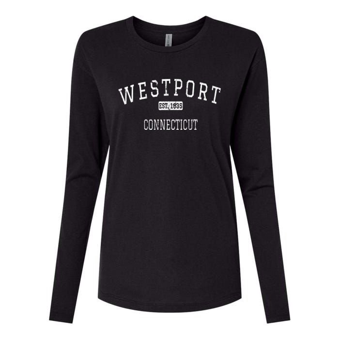 Westport Connecticut Ct Vintage Womens Cotton Relaxed Long Sleeve T-Shirt