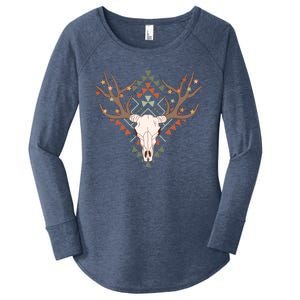 Western Country Christmas Cow Santa Howdy Christmas Gift Women's Perfect Tri Tunic Long Sleeve Shirt