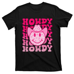 Western Country Cow Howdy Leopard Smile Face Cowgirl Rodeo Gift T-Shirt